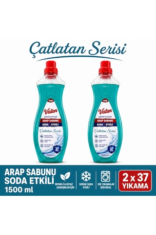 Vatan Çamaşır Deterjanı Arap Sabunu Etkili 2 Adet 1500 Ml