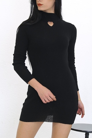 Bensu Store - Yarım Balıkçı Dekolteli Elbise Siyah - 7975.1319. 001