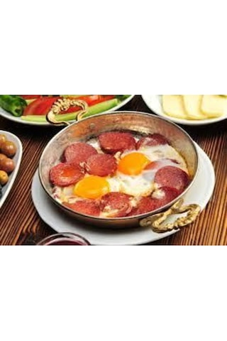 Bakır 20 CM Çift Kulplu Dövmeli Kalaylı Antik Bakır Tava