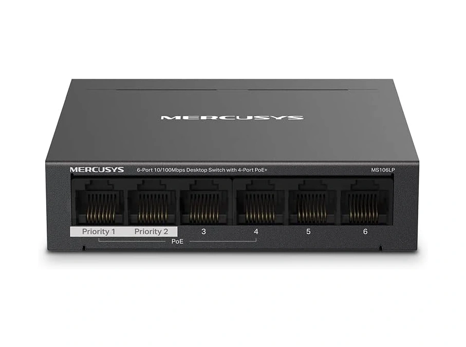 Ms106lp, 6-port 10/100mbps Desktop Switch With 4-port Poe+