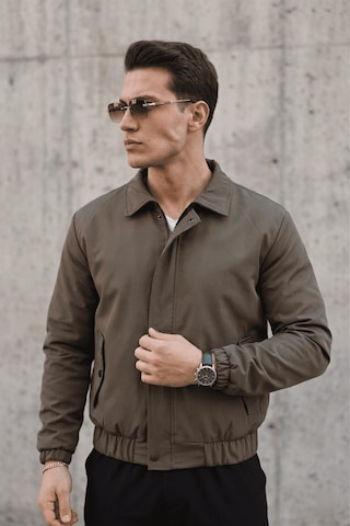 Oksit Muxi Slim Fit Fermuarlı Ve Çıtçıt Korumalı Astarlı Suya Dayanıklı Erkek Mevsimlik Bomber Ceket Haki