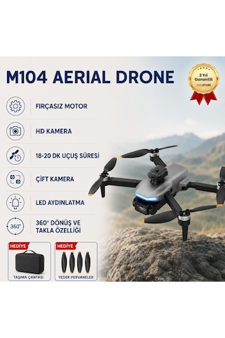 M104 Drone,fırçasız Motorlu, Engel Aşabilen,uzun Aydınlatmalı,brushless Motorlu 4k Akıllı Drone-1477
