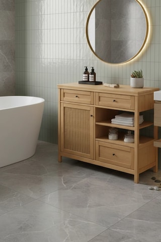 Altea Rattan Detaylı Çok Amaçlı Masif Büfe Ahşap