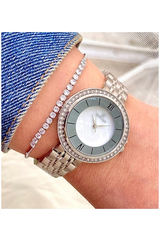 Reward Rw0329 Taşlı Kadran Çelik Kadın Kol Saat+bileklik