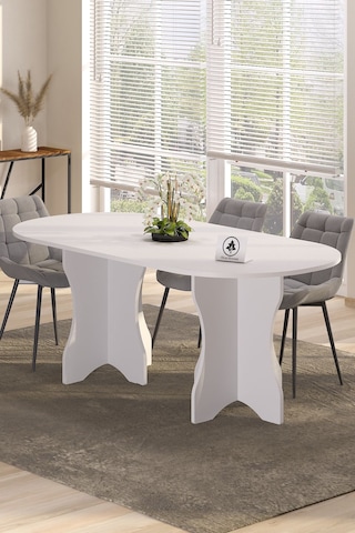 Mutfak Masası Yemek Masası 140x90 Balkon Masası Beyaz