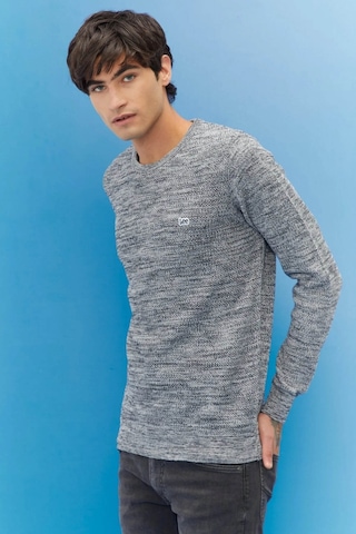 Lee Erkek Regular Fit Normal Kesim Sıfır Yaka Triko Kazak 672L212 Gri