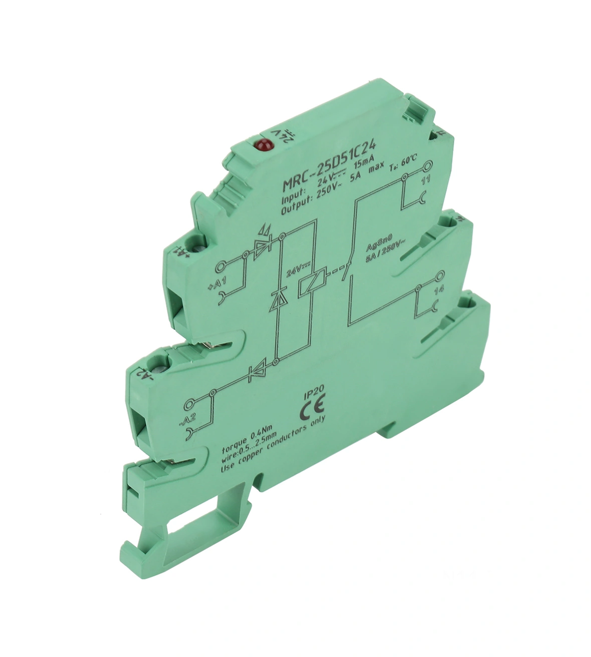 Tenfowee Plc Arayüz Rölesi Mrc-25d51c24: 5a No, 24vdc Giriş, Led Gösterge, Ts-35 Ray Montaj, Agsno2 Kontak, 4kv İzolasyon