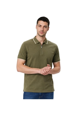 Arma Ar-ma Erkek Polo Yaka Tişört Baskisiz Basic Yaka Fermuarli Örme Kumaş Regular Fit %100 Pamuk 30/1 Çift Toplama Penye Pike Y31374356502 Haki-h1