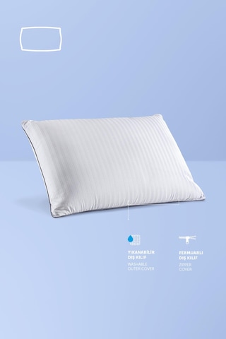 Pafu Visco Kaz Tüyü Konforunda Rahat Uyku Yastık Beyaz