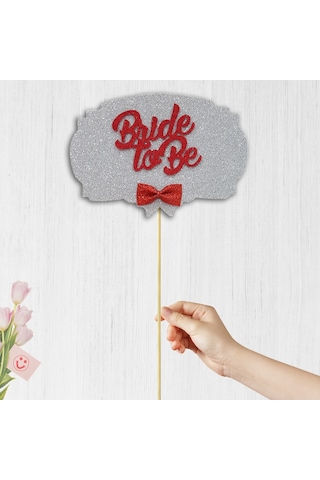 Bride To Be Konuşma Balonu Çubuğu - Gümüş & Kırmızı