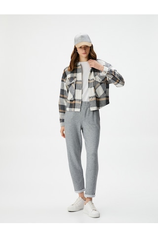 Koton Jogger Pantolon Beli Lastikli Cep Detaylı Gri 4wak30066ek 4WAK30066EK035 Gri