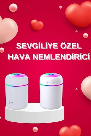 Sevgiliye - 210 - Led Işıklı Hava Nemlendirici Usb Şarjlı - Csmo-tex - Sevgiliye Özel
