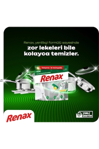 Renax Avantajlı 3 Lü Set Bulaşık Makinesi Kapsülü 60 Lı + Tuz 1,5 Kg + Parlatıcı 400 Ml