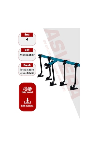 Asvera 5'li Kazayağı Çapa Makinesi Aparatı - 100 Cm Genişlikte Ayarlanabilir Kültivatör Ve Ot Temizleme