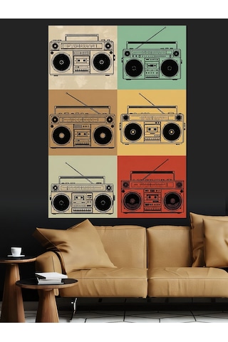 Kasetçalarlar Müzik Setleri Klasik Dekoratif Kanvas - Mdf Ahşap Tablo