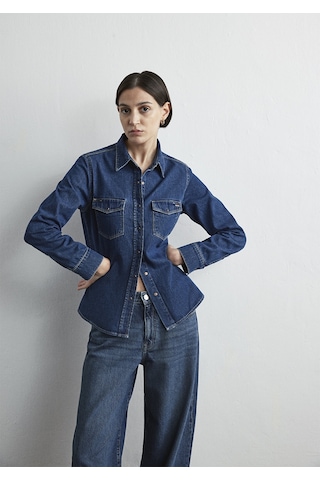 Mavi - Levin Classic Denim Koyu Mavi Jean Gömlek 1210477-87814 Koyu Mavi