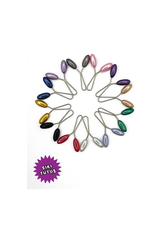 Eşarp Şal Klipsi 12 Adet Arpa Model Karışık Renk Klips - Kadın Tesettür Aksesuar İğne Karışık