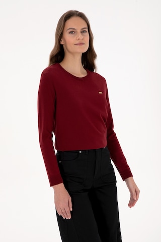 U.S. Polo Assn. Kadın Bordo Bisiklet Yaka Basic Kazak 50313579-VR014