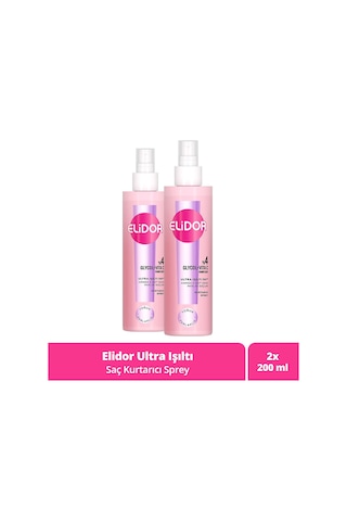 Elidor Saç Kurtarıcı Sprey Ultra Işıltı Yoğun Parlaklık 200 Ml X2