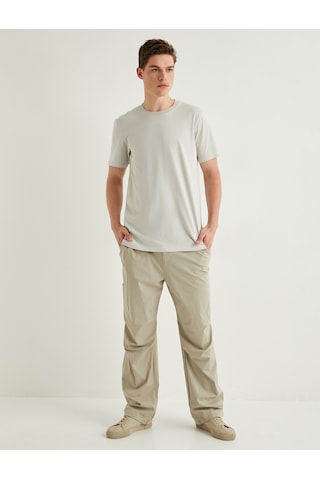 Koton Basic Tişört Slim Fit Bisiklet Yaka Kısa Kollu Gri 4sam10842hk Gri