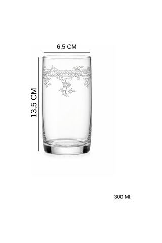 Florale Model Desenli Su & Meşrubat Bardağı 2 Li Şeffaf Zarif Set Şeffaf