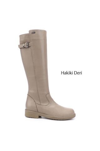 Gönderi(R) Gönderi R Kadın Bej Fermuarlı Kauçuk Taban Hakiki Deri Çizme Gkzc13444570 Bej