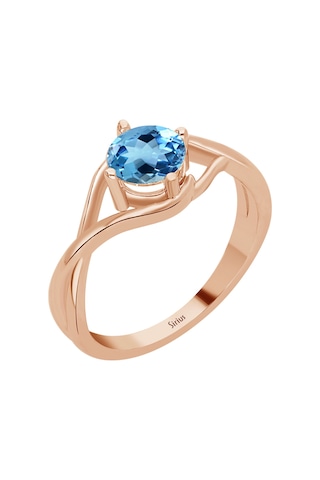 Mavi Topaz Taşlı Moana Yüzük 0802r0058