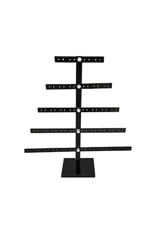 5 Katlı Çam Şeklinde Siyah Pleksi Küpe Standı 40 Çift Küpe Orta Boy Küpe Takı Düzenleme Organiza Çok Renkli