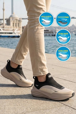 Walkway Bej Hafızalı Taban Hafif Esnek Erkek Spor Ayakkabı Eclipse M