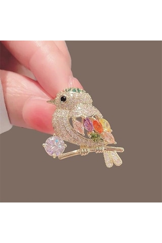 Bayan Zarif Kuşlar Rhinestone Broş Pin Hediye Moda Diy Aksesuar Kadın Korsaj Çok Renkli
