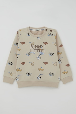 Breeze Erkek Bebek Eşofman Takımı Eğlenceli Köpekçikler Desenli 9 Ay - 3 Yaş , Bej
