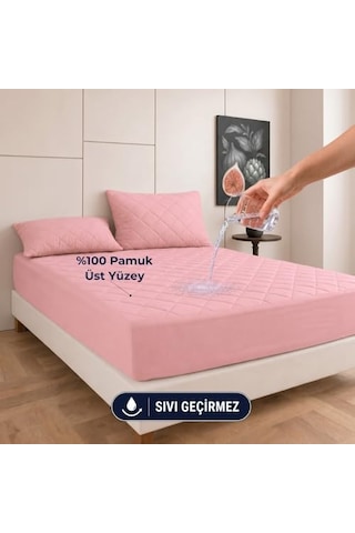 Kapitone Sıvı Geçirmez Yatak Koruyucu Fitted Alez Çarşaf 100 Pamuk 160x200 Diğer