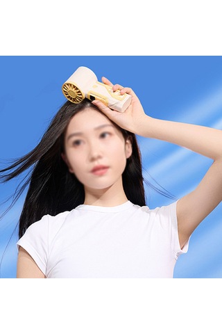 Ranyeek Taşınabilir Dış Mekan Fanı - 12m/s Hızlı Turbin Motor - 4000mah Pil - Ergonomik Tasarım Limon Sarısı