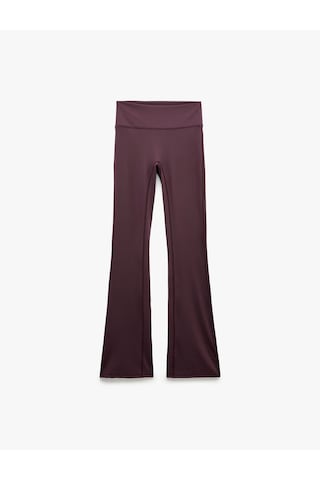Koton Yüksek Bel Slim Fit Dikiş Detaylı Spor İspanyol Paça Tayt Mor 7wak40230nk