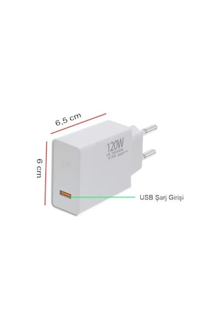 120w Süper Hızlı Şarj Cihazı - Usb Type-c Standart