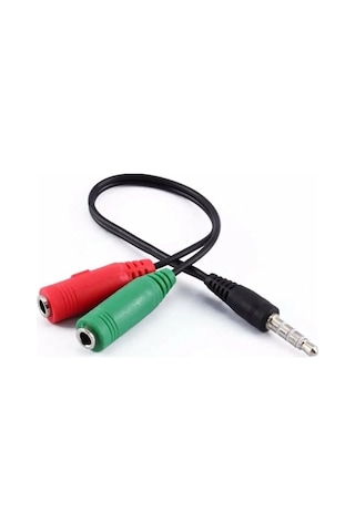 3.5mm 3 Boğum Stereo Erkek Aux To 2x 3.5mm Stereo Dişi Jack