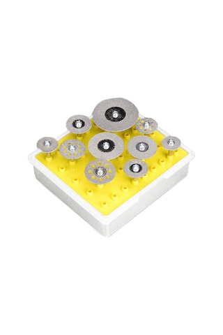 Ximistore9 10'lu Elmas Kesme Disk Seti - Dremel Aletler İçin 3mm Mandrenli Çeşitli Boyutlarda