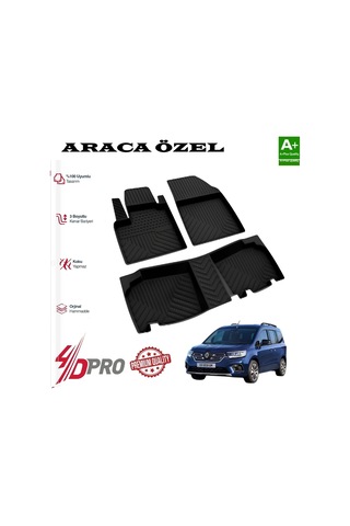 Renault Kangoo Havuzlu Kauçuk Paspas Siyah 2024 2025 2026 2027