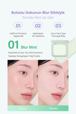 Perıpera Filter Fit Blur Pact 01 Blur Mint