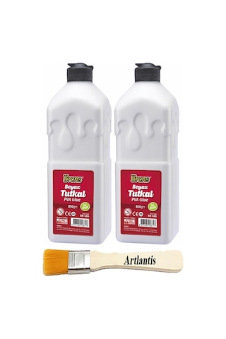 Beyaz Tutkal 850 Gr 2 Adet Ve Fırça Brons Beyaz Mobilya Yapıştırıcısı Tutkalı 850 Gr Ahşap Tutkalı Su Bazlı Çok Amaçlı
