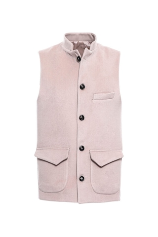 Kahverengi Kaşe Hakim Yaka Yelek 001