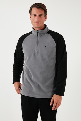 Buratti Slim Fit Yarım Fermuarlı Kışlık Şardonlu 2'Li Paket Erkek Polar 5906055S2 Gri-Haki