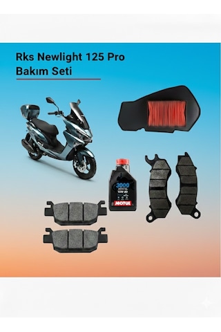 Rks Newlight 125 Pro Bakım Seti Ön-arka Balata Filtre Ve Motul Motor Yağı 4lü Set