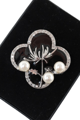 Kraliçe Anne Dantel Çiçeği Kadın Broş Onyx Siyah Tonlu İncili Kristal Taşlı Çiçekli Yaka İğnesi Çok renkli 68967917