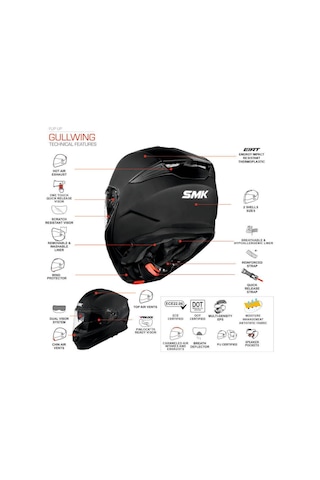 Smk Gl169 Gullwing Kresto Çene Açılır Kask