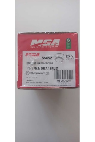 55652 Arka Fren Balatası Fiat Egea 1 Set/4 Parça /1.3 - 1.6 M Jet Arka Fren Balatası