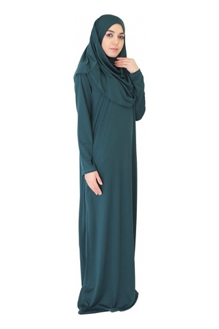 Koyu Yeşil Fermuarsız Namaz Elbisesi (545584771) Koyu Yeşil