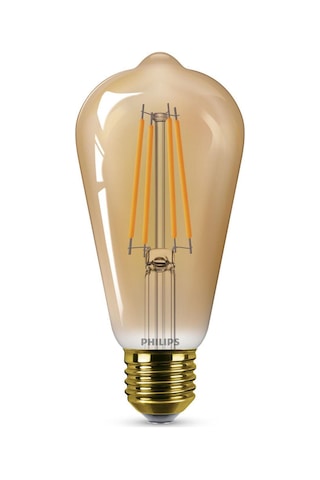 Philips LED Classic Amber Filament Ampul 7W 470 Lum 1800K Koyu Sarı Işık ST64 E27 (40W)