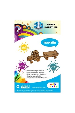 Ahşap Maket Traktör Boya Ve Fırça