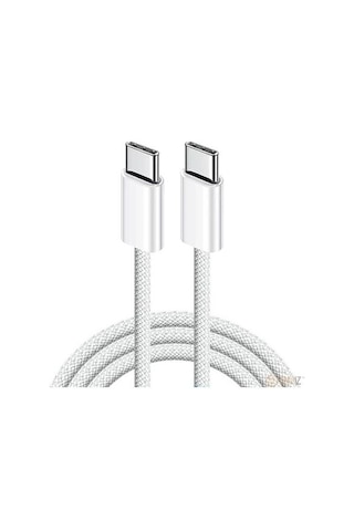 60w Apple İphone Uyumlu 17 / 17 Pro / 17 Air / 17 Pro Max 15 - 16 - Pro - Pro Max Hasır 1 Metre Hızlı Şarj Kablosu Type-c